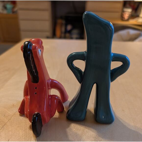 🎃Vintage Rare Gumby and Pokey Ceramic Salt and Pepper Shakers - Picture 2 of 5